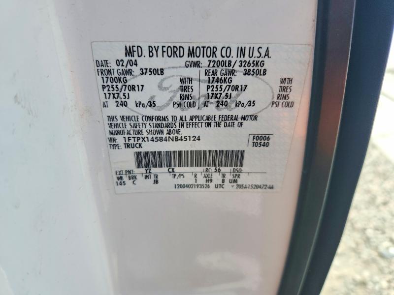 Aukcja sprzedaży 2004 Ford F150, vin: 1FTPX14584NB45124, numer aukcji: 64142926