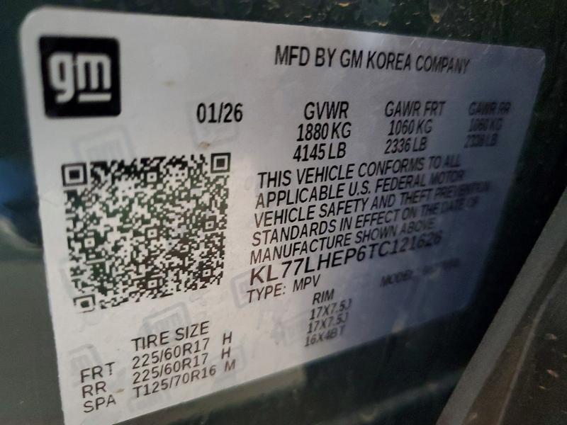 63569416 :رقم المزاد ، KL77LHEP6TC121626 vin ، 2026 Chevrolet Trax مزاد بيع