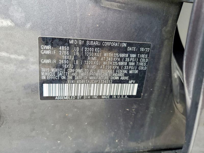 64242436 :رقم المزاد ، 4S4BTAJC8P3124052 vin ، 2023 Subaru Outback مزاد بيع