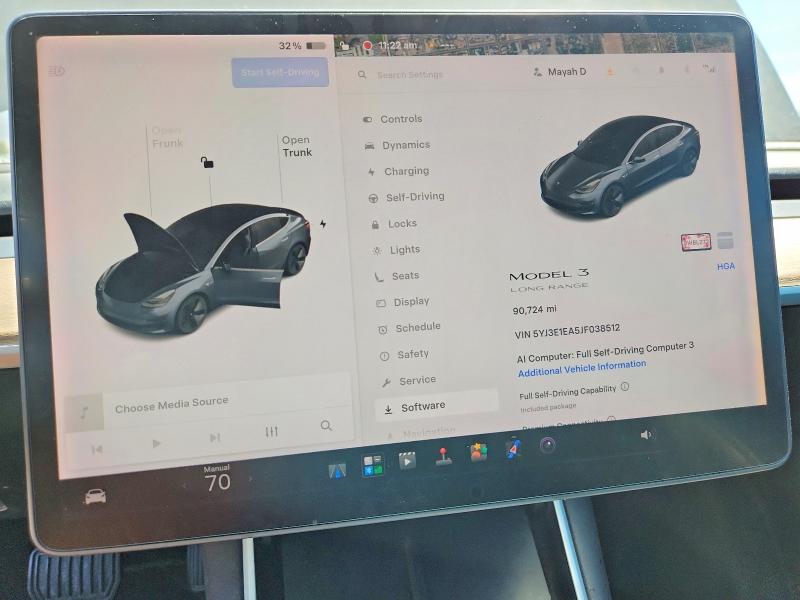 2018 Tesla Model 3 მანქანა იყიდება აუქციონზე, vin: 5YJ3E1EA5JF038512, აუქციონის ნომერი: 66203946