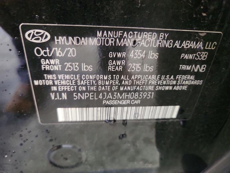 Aukcja sprzedaży 2021 Hyundai Sonata, vin: 5NPEL4JA3MH083931, numer aukcji: 67075326