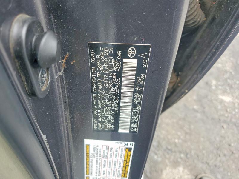 Продажа на аукционе авто 2007 Toyota Camry, vin: JTNBK46K173025626, номер лота: 62537736