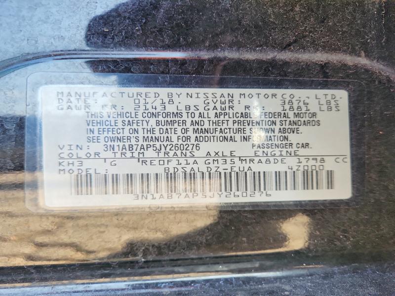 Продажа на аукционе авто 2018 Nissan Sentra, vin: 3N1AB7AP5JY260276, номер лота: 65590126