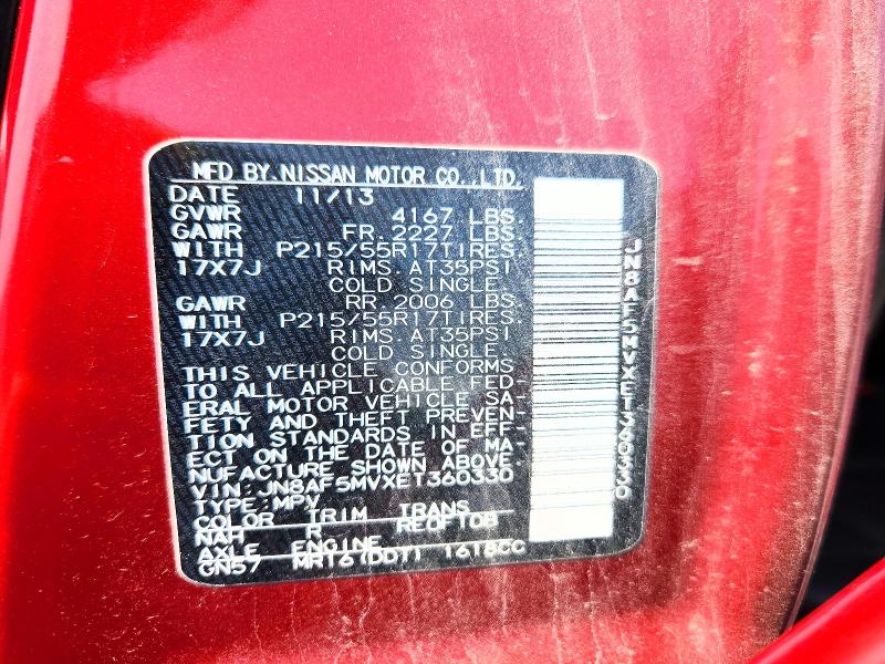 Продажа на аукционе авто 2014 Nissan Juke, vin: JN8AF5MVXET360330, номер лота: 64009976