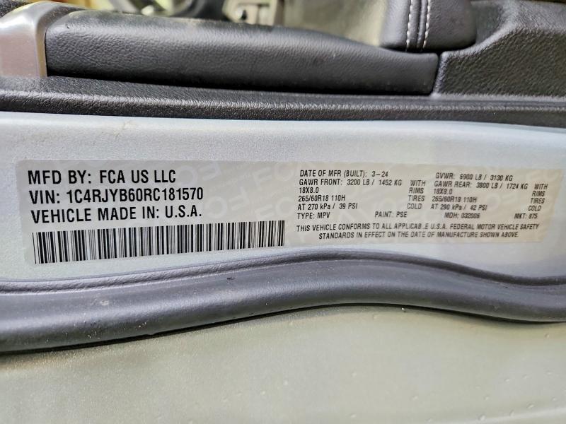 Продажа на аукционе авто 2024 Jeep Grand Cherokee, vin: 1C4RJYB60RC181570, номер лота: 64533946