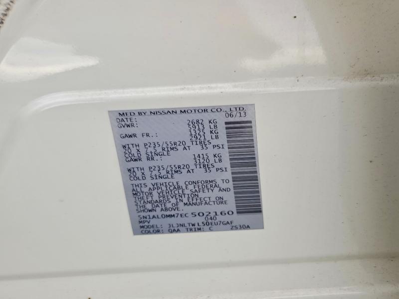 2014 Infiniti Qx60 მანქანა იყიდება აუქციონზე, vin: 5N1AL0MM7EC502160, აუქციონის ნომერი: 65470846