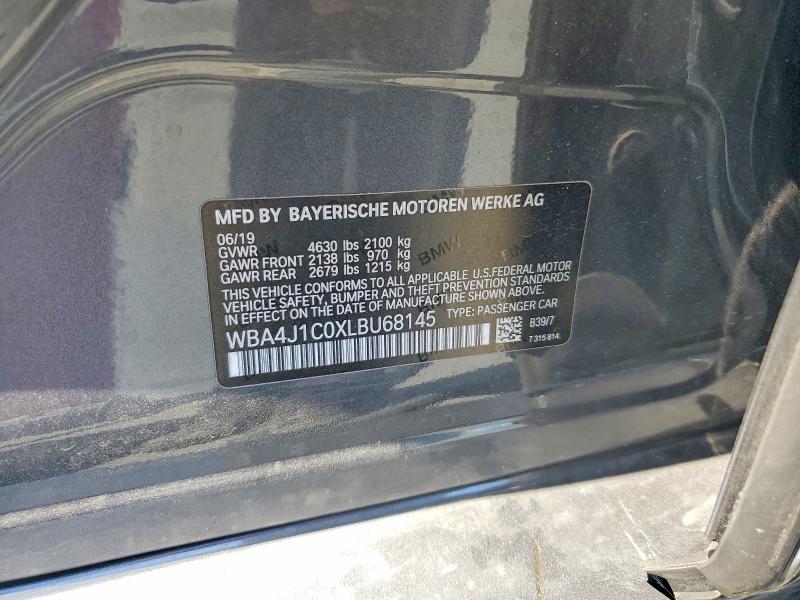 Aukcja sprzedaży 2020 Bmw 430i, vin: WBA4J1C0XLBU68145, numer aukcji: 66077796