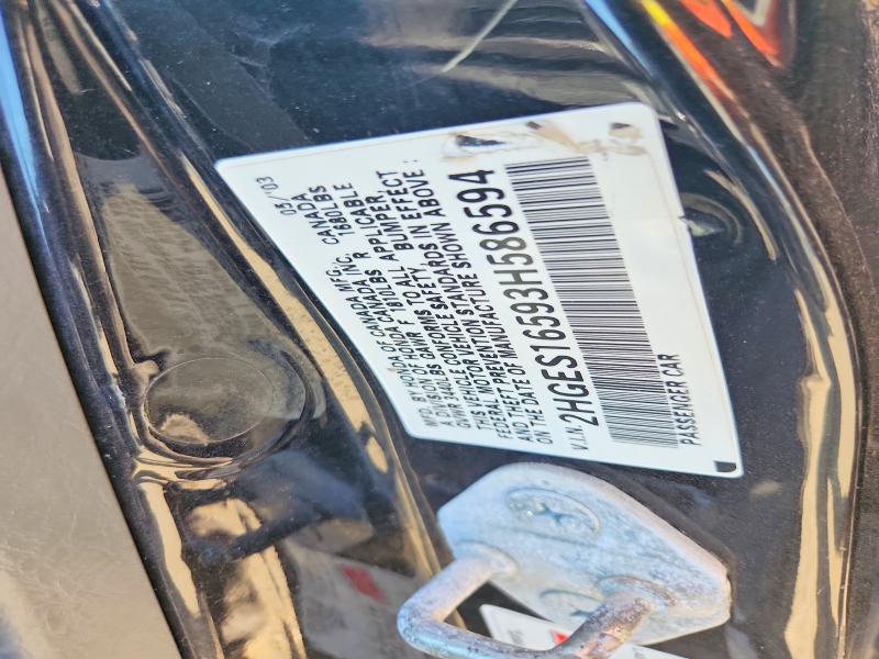 Aukcja sprzedaży 2003 Honda Civic, vin: 2HGES16593H586594, numer aukcji: 66240996