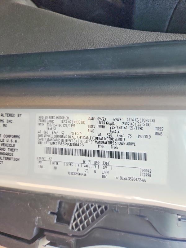 Aukcja sprzedaży 2023 Ford Transit, vin: 1FTBR1Y85PKB65426, numer aukcji: 63287796