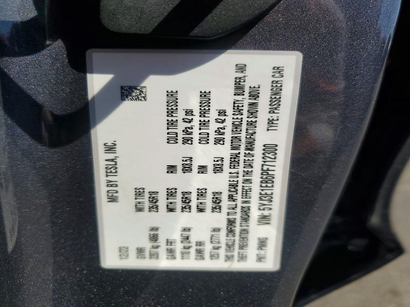 Aukcja sprzedaży 2023 Tesla Model 3, vin: 5YJ3E1EB6PF712300, numer aukcji: 64118626