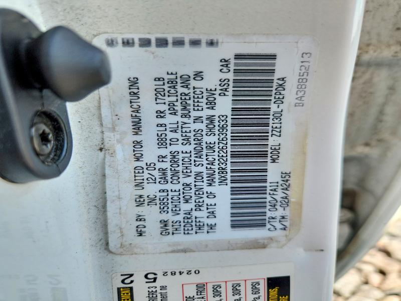 2006 Toyota Corolla მანქანა იყიდება აუქციონზე, vin: 1NXBR32E26Z639633, აუქციონის ნომერი: 66933756