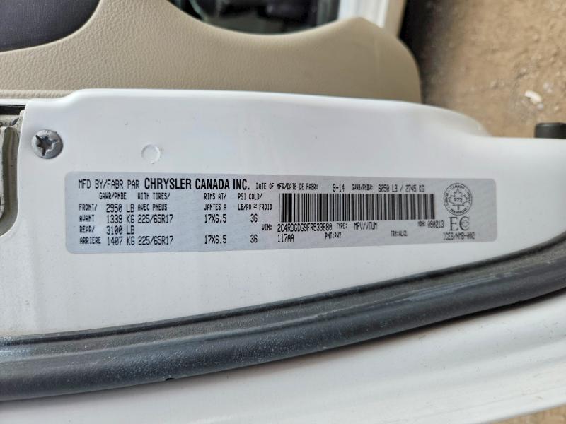 Aukcja sprzedaży 2015 Dodge Grand Caravan, vin: 2C4RDGDG9FR533880, numer aukcji: 60709726