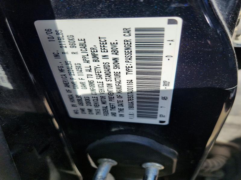 2007 Acura Tl მანქანა იყიდება აუქციონზე, vin: 19UUA76507A001164, აუქციონის ნომერი: 63588326