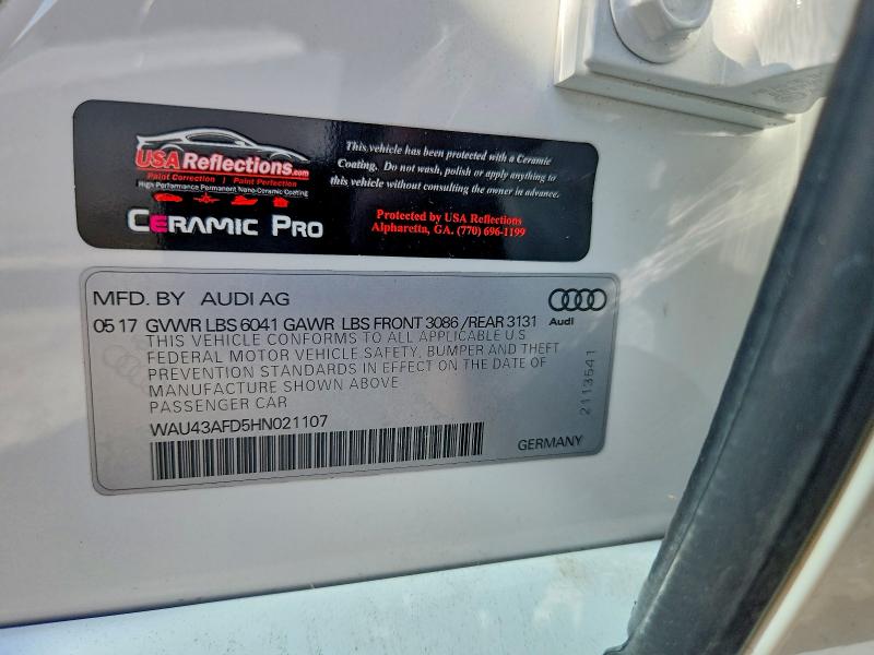 65342476 :رقم المزاد ، WAU43AFD5HN021107 vin ، 2017 Audi A8 مزاد بيع