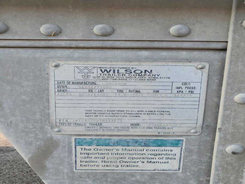 63415736 :رقم المزاد ، 1W1UAS2K97D533403 vin ، 2007 Wilson Trailer Co. Wilson Trailer Co. مزاد بيع