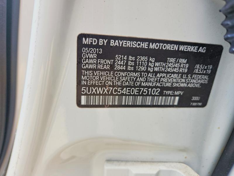 64458926 :رقم المزاد ، 5UXWX7C54E0E75102 vin ، 2014 Bmw X3 مزاد بيع