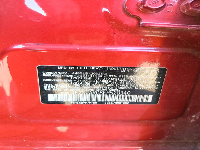 63947606 :رقم المزاد ، JF2SJARC8FH520340 vin ، 2015 Subaru Forester مزاد بيع