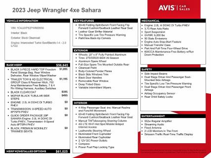 Продажа на аукционе авто 2023 Jeep Wrangler, vin: 1C4JJXP62PW660956, номер лота: 65108386