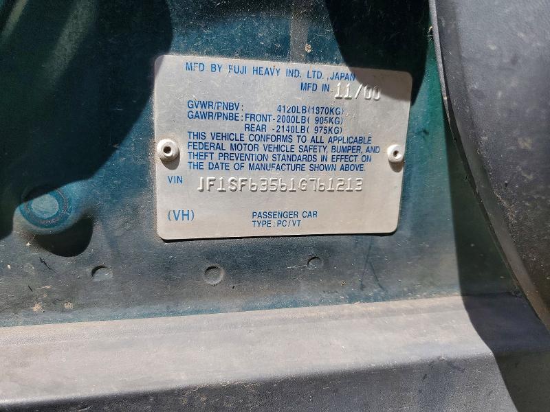 Aukcja sprzedaży 2001 Subaru Forester, vin: JF1SF63561G761213, numer aukcji: 66278046
