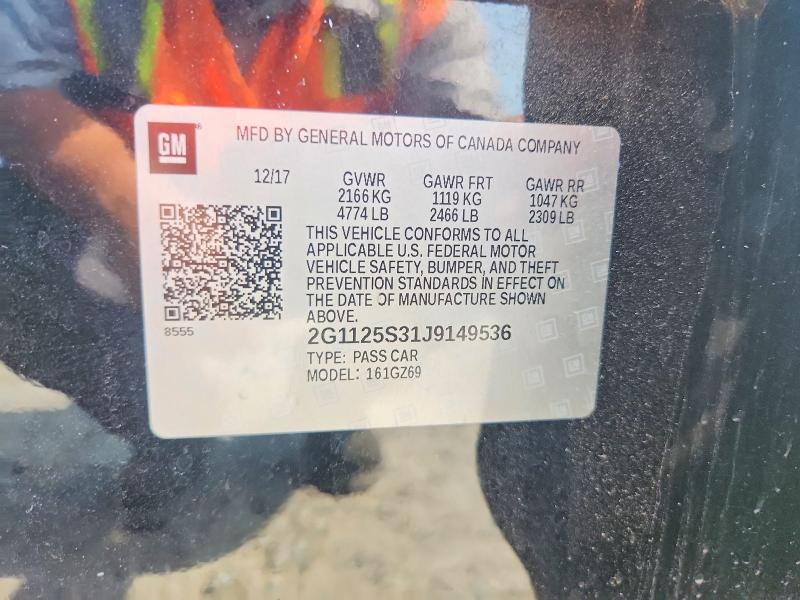 Продаж на аукціоні авто 2018 Chevrolet Impala, vin: 2G1125S31J9149536, номер лоту: 64775986