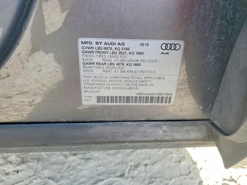 Продаж на аукціоні авто 2019 Audi E-tron, vin: WA1LAAGE1KB013004, номер лоту: 65751066