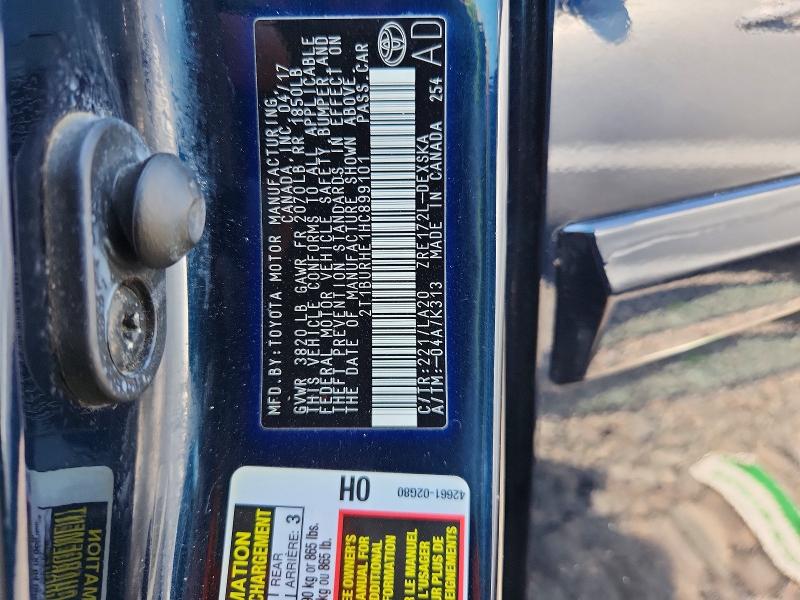 66547926 :رقم المزاد ، 2T1BURHE1HC899101 vin ، 2017 Toyota Corolla مزاد بيع