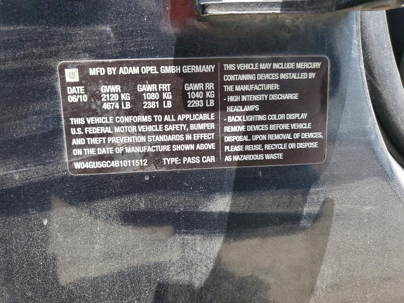 Продажа на аукционе авто 2011 Buick Regal, vin: W04GU5GC4B1011512, номер лота: 64627426