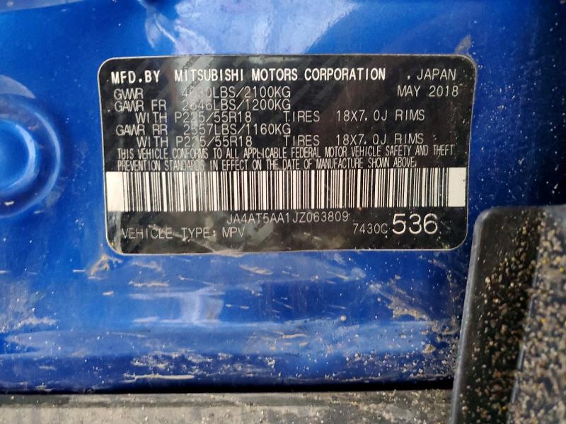 Aukcja sprzedaży 2018 Mitsubishi Eclipse, vin: JA4AT5AA1JZ063809, numer aukcji: 65803186