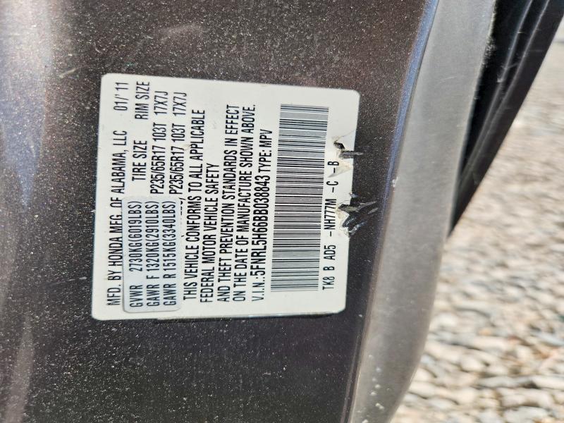 Aukcja sprzedaży 2011 Honda Odyssey, vin: 5FNRL5H66BB038843, numer aukcji: 65751376