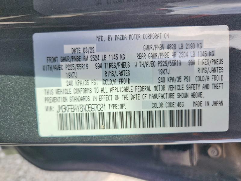 Aukcja sprzedaży 2022 Mazda Cx-5, vin: JM3KFBAY8N0597081, numer aukcji: 65906466