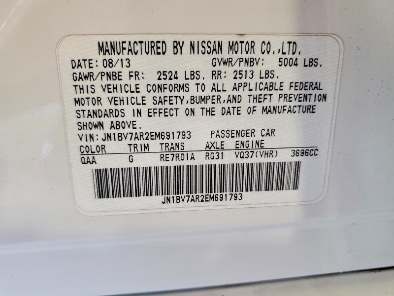 Продаж на аукціоні авто 2014 Infiniti Q50, vin: JN1BV7AR2EM691793, номер лоту: 63491306