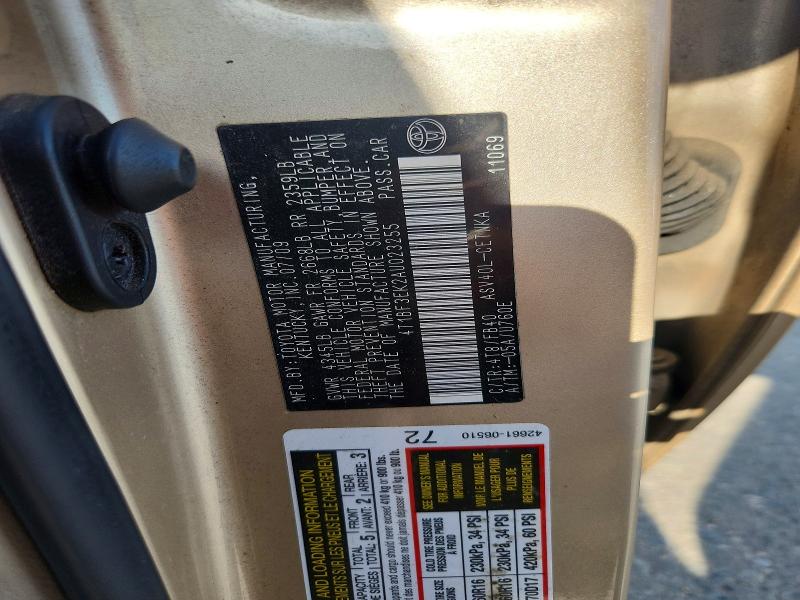 Aukcja sprzedaży 2010 Toyota Camry, vin: 4T1BF3EK2AU023255, numer aukcji: 64241966