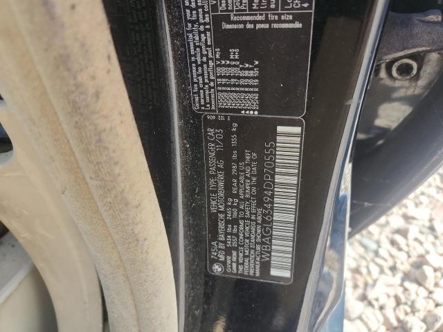 65327466 :رقم المزاد ، WBAGL63494DP70555 vin ، 2004 Bmw 745 مزاد بيع