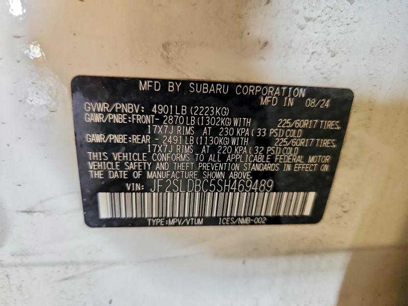 66972816 :رقم المزاد ، JF2SLDBC5SH469489 vin ، 2025 Subaru Forester مزاد بيع
