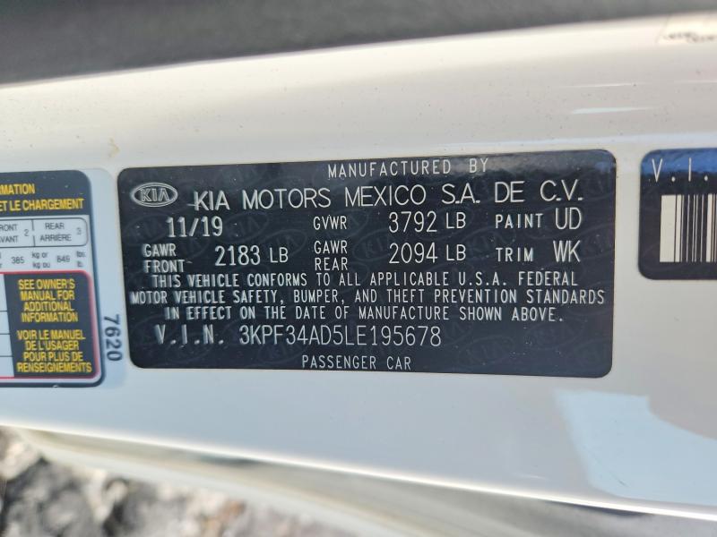 Aukcja sprzedaży 2020 Kia Forte, vin: 3KPF34AD5LE195678, numer aukcji: 66568896