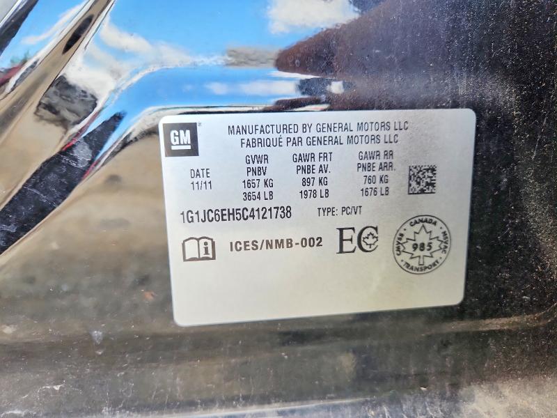 2012 Chevrolet Sonic მანქანა იყიდება აუქციონზე, vin: 1G1JC6EH5C4121738, აუქციონის ნომერი: 64158236