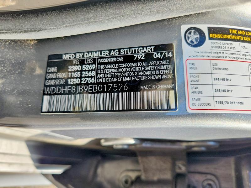 2014 Mercedes-benz E მანქანა იყიდება აუქციონზე, vin: WDDHF8JB9EB017526, აუქციონის ნომერი: 64723156