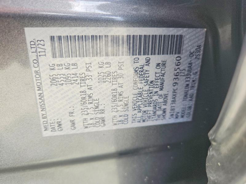 Aukcja sprzedaży 2023 Nissan Rogue, vin: 5N1BT3BAXPC936560, numer aukcji: 65495186