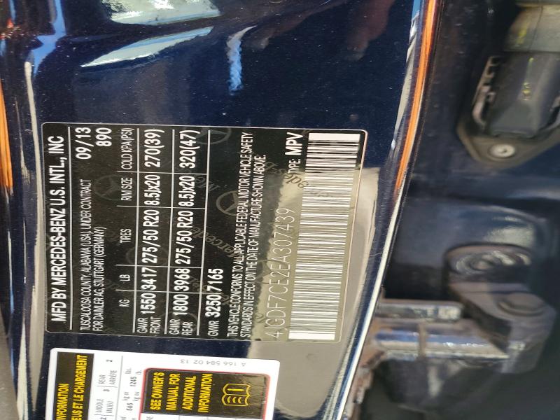 64332166 :رقم المزاد ، 4JGDF7CE2EA307439 vin ، 2014 Mercedes-benz Gl مزاد بيع