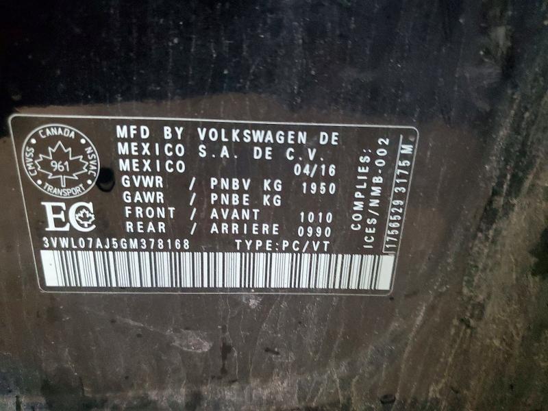 Продаж на аукціоні авто 2016 Volkswagen Jetta, vin: 3VWL07AJ5GM378168, номер лоту: 66296806