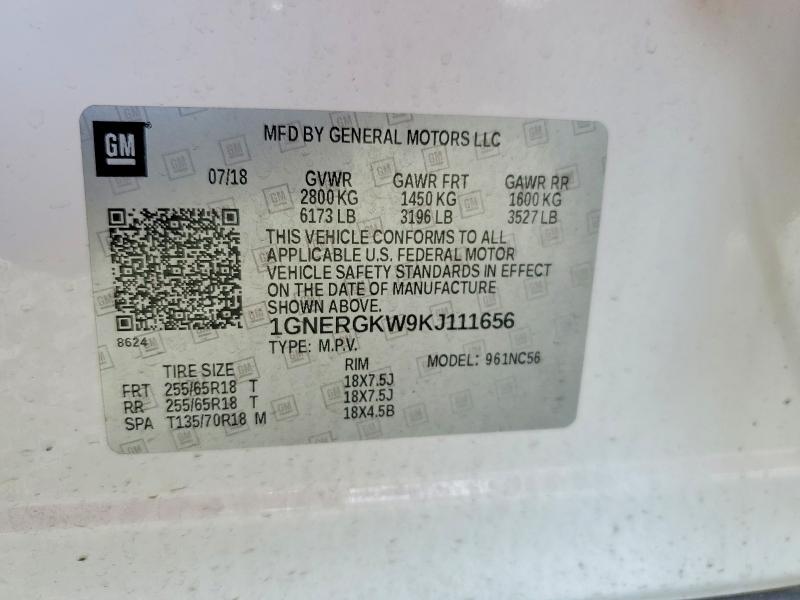 Auction sale of the 2019 Chevrolet Traverse, vin: 1GNERGKW9KJ111656, lot number: 65221746