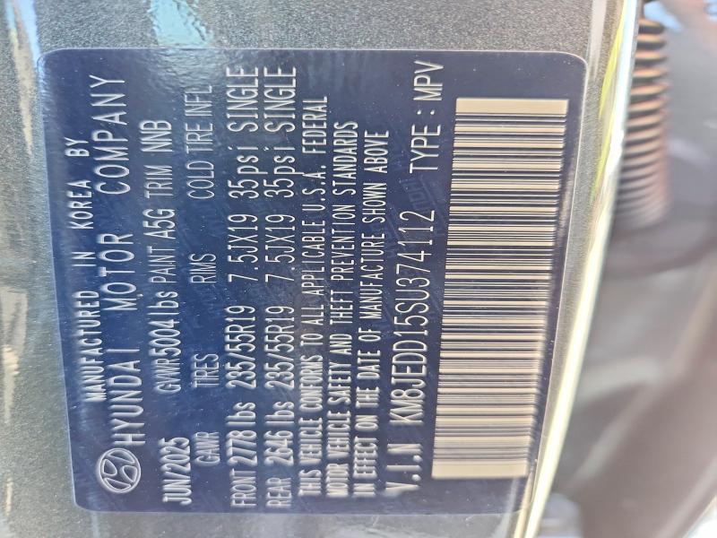 65389636 :رقم المزاد ، KM8JEDD15SU374112 vin ، 2025 Hyundai Tucson مزاد بيع