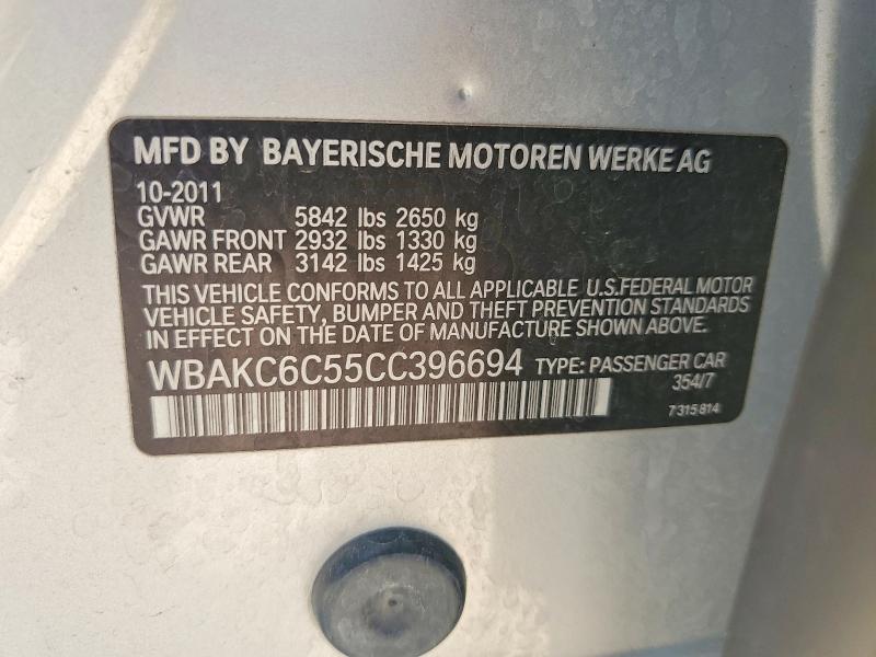 Aukcja sprzedaży 2012 Bmw 750, vin: WBAKC6C55CC396694, numer aukcji: 64946556