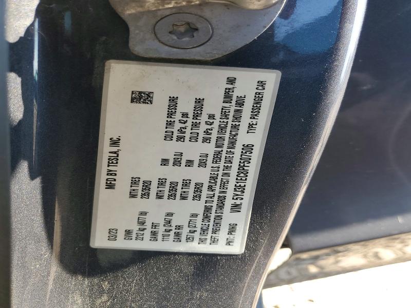 63371936 :رقم المزاد ، 5YJ3E1EC8PF507506 vin ، 2023 Tesla Model 3 مزاد بيع