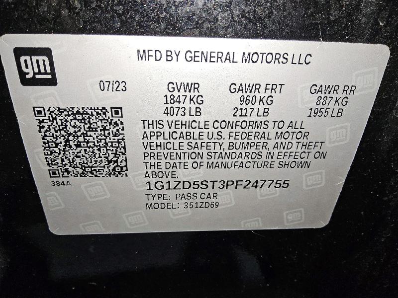 63928206 :رقم المزاد ، 1G1ZD5ST3PF247755 vin ، 2023 Chevrolet Malibu مزاد بيع
