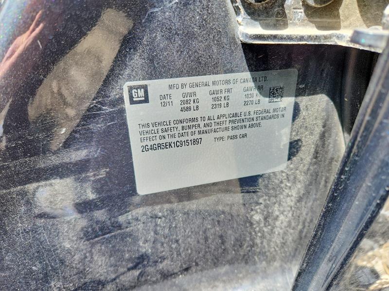 Aukcja sprzedaży 2012 Buick Regal, vin: 2G4GR5EK1C9151897, numer aukcji: 66259516