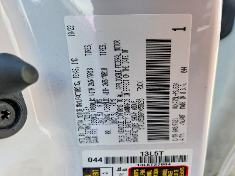 Aukcja sprzedaży 2023 Toyota Tundra, vin: 5TFLA5DB8PX058295, numer aukcji: 65879266