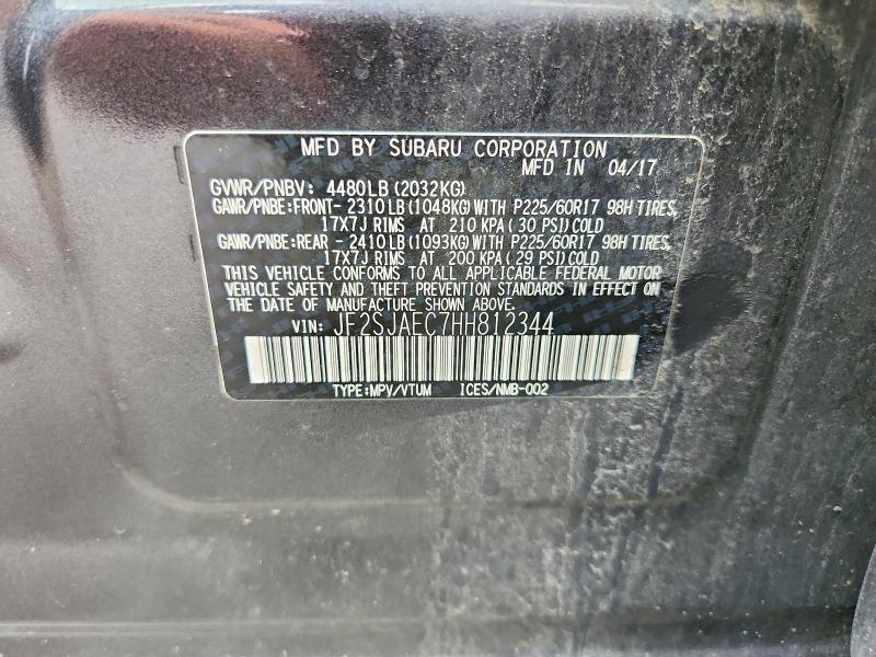 65555346 :رقم المزاد ، JF2SJAEC7HH812344 vin ، 2017 Subaru Forester مزاد بيع