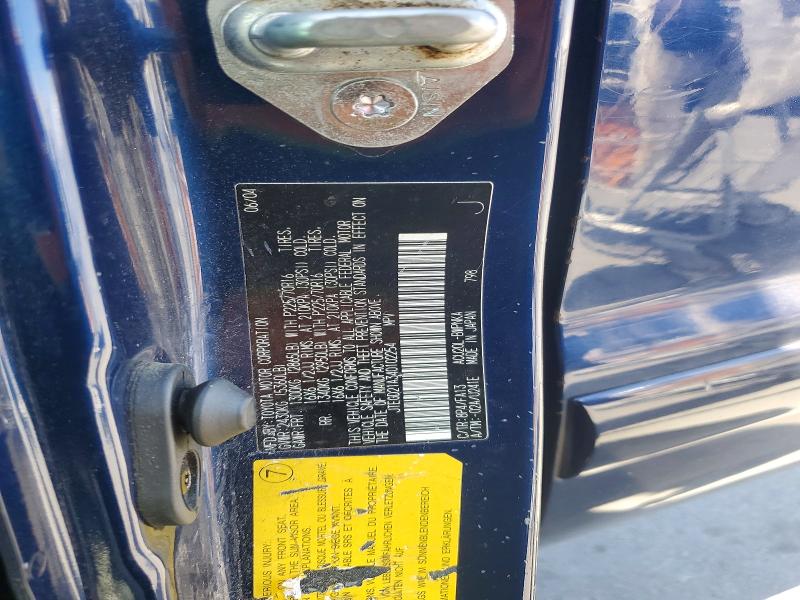 Aukcja sprzedaży 2004 Toyota Highlander, vin: JTEGD21A340102254, numer aukcji: 64752936
