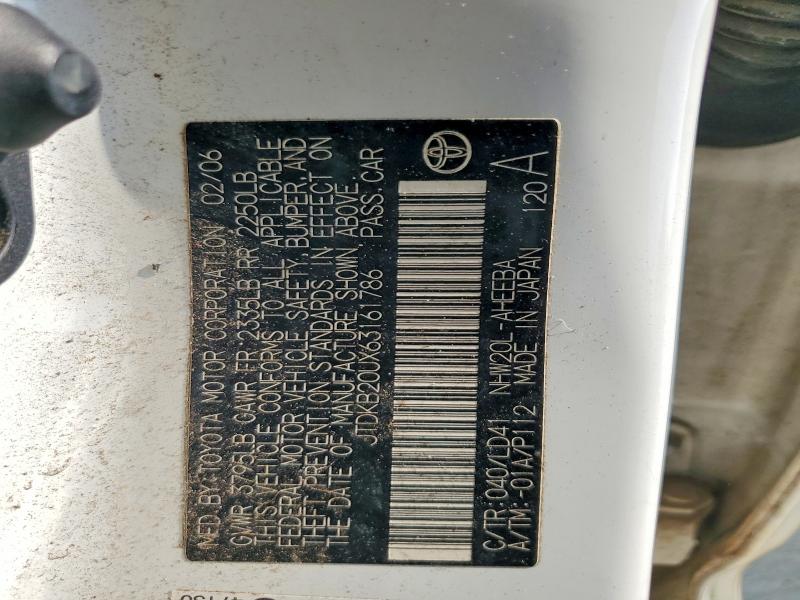64271716 :رقم المزاد ، JTDKB20UX63161786 vin ، 2006 Toyota Prius مزاد بيع